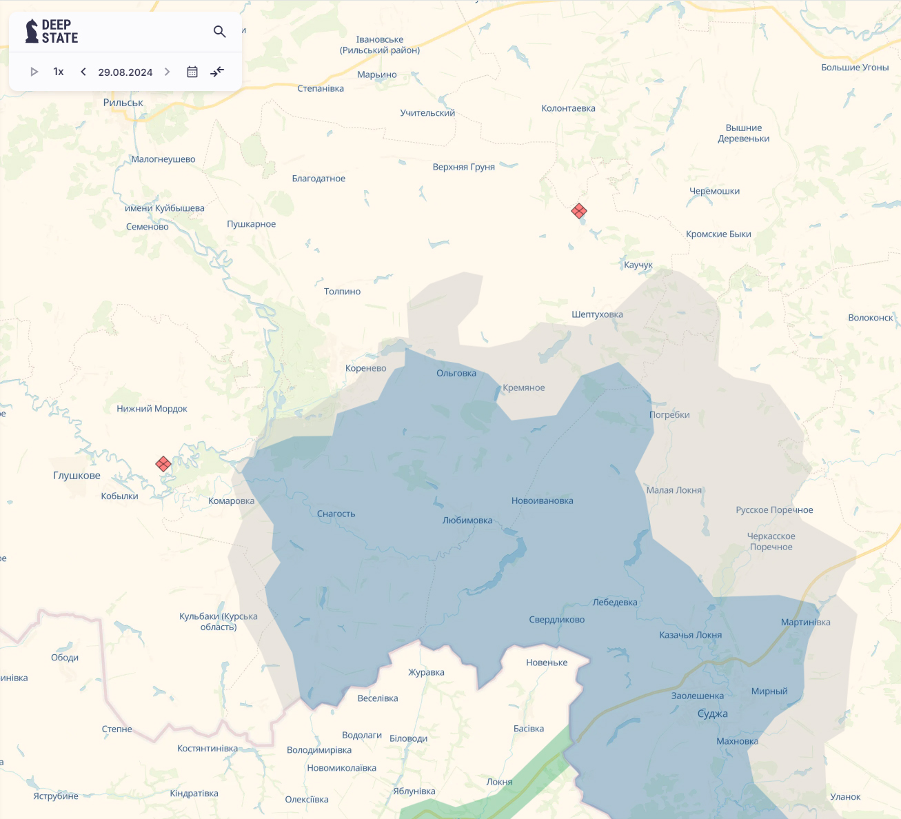 Армія рф захопила село у Курській області. Карта: DeepState