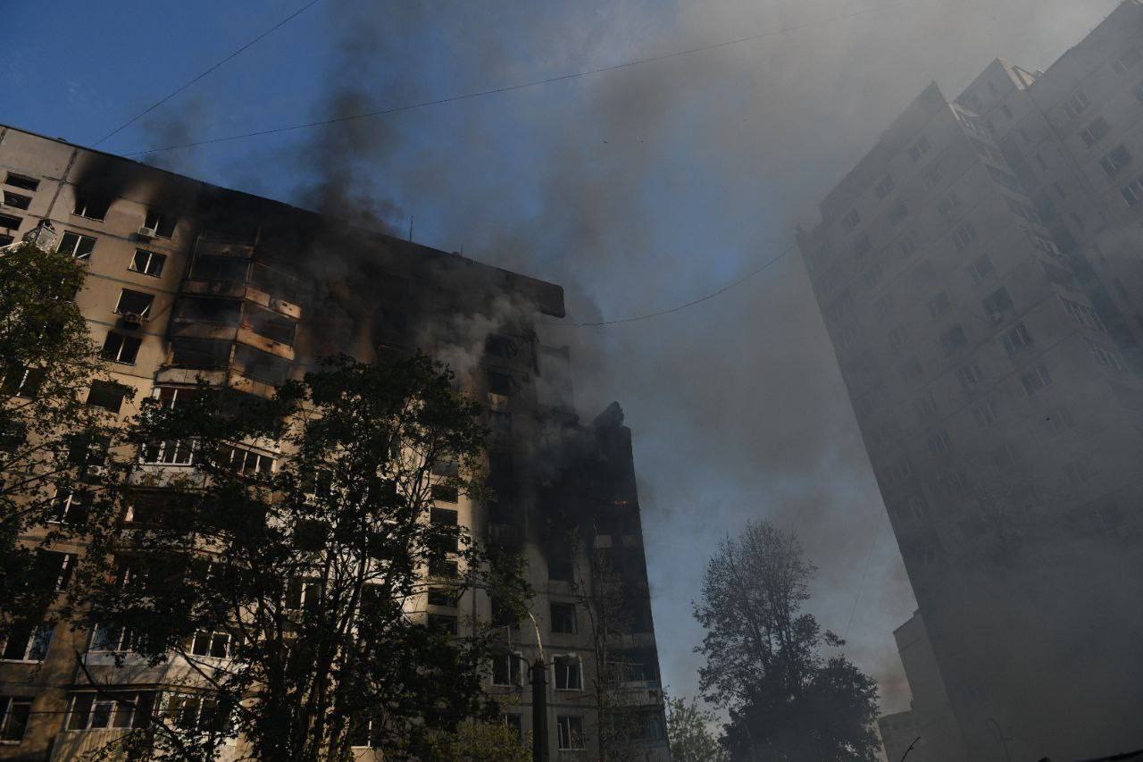 Руйнування у Харкові. Фото: Олег Синєгубов у Telegram