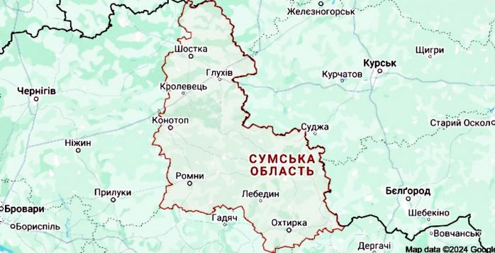 Рашисты продолжают обстреливать Сумщину, фото: Google Maps