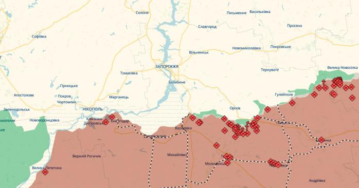 Ситуація на Запорізькому напрямку. Карта: DeepState