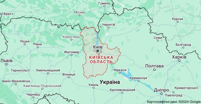 Російські безпілотники атакували Київщину в ніч на 19 грудня, фото: Google Maps