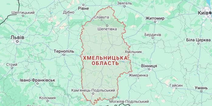 Російські безпілотники вночі атакували Хмельниччину, фото: Google Maps