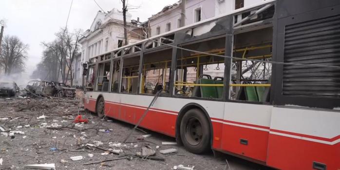 Наслідки російського ракетного удару по Сумах 13 квітня, скріншот відео