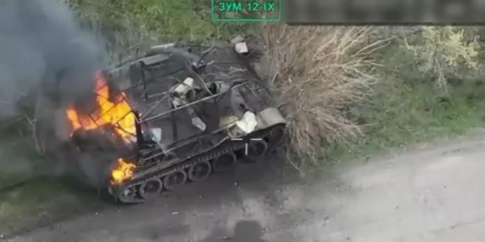 Уничтожение российской бронетехники, скриншот видео