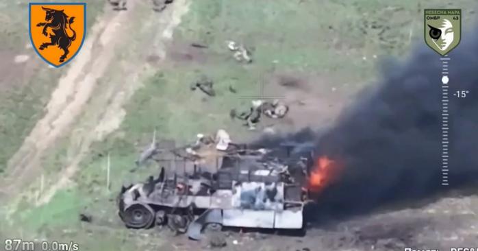 Уничтожение российских захватчиков, скриншот видео