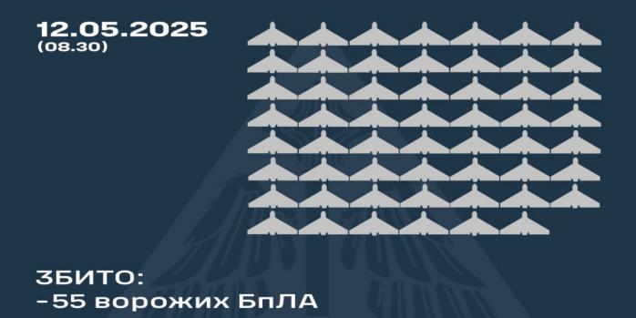 Россияне совершили очередную массированную воздушную атаку по Украине, инфографика: Воздушные силы