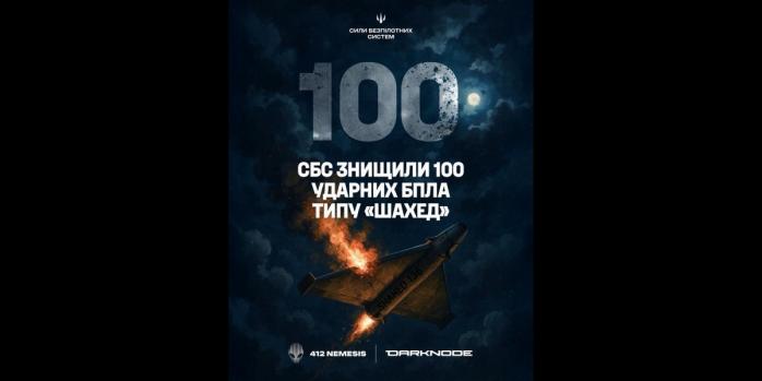 Дрони СБС знищили вже 100 ворожих безпілотників типу «Шахед», інфографіка: Командування СБС