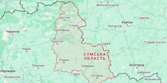 Росіяни продовжують атакували Сумщину, фото: Google Maps