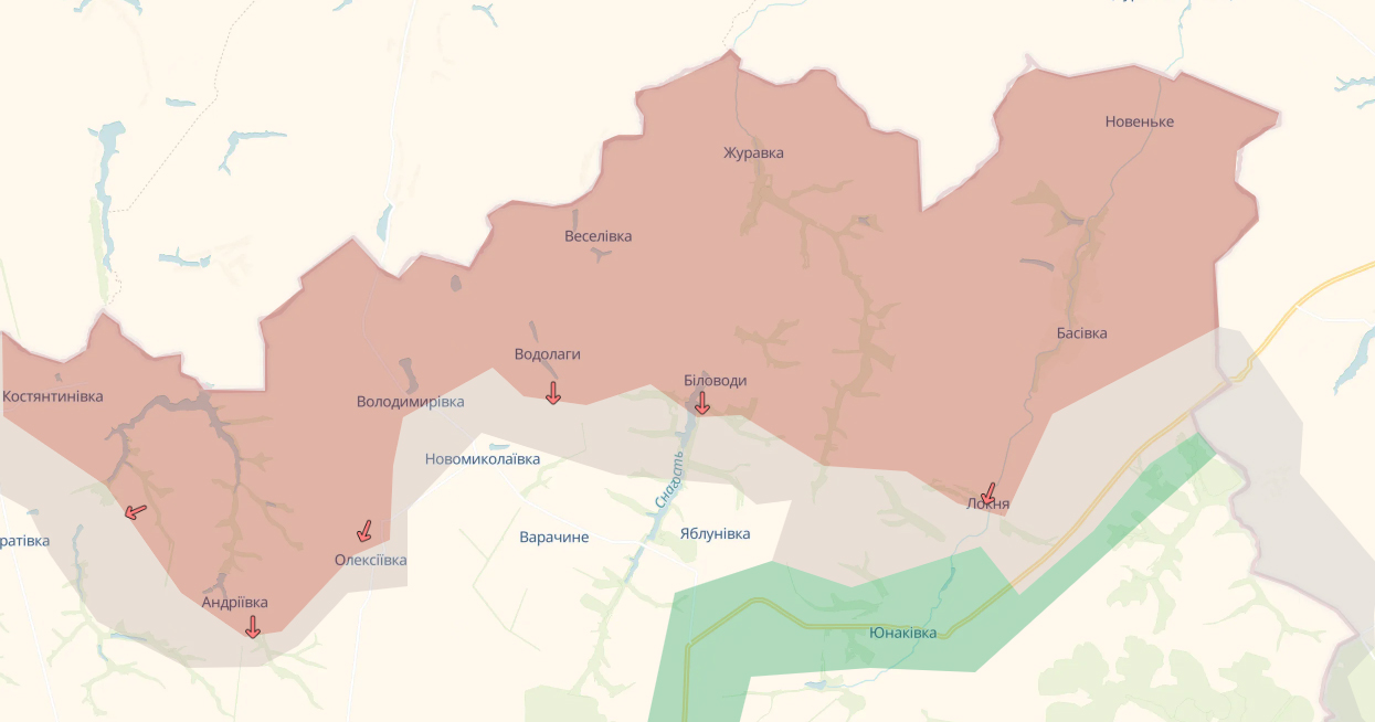 Окупанти захопили ще два села на Сумщині. Карта: DeepState