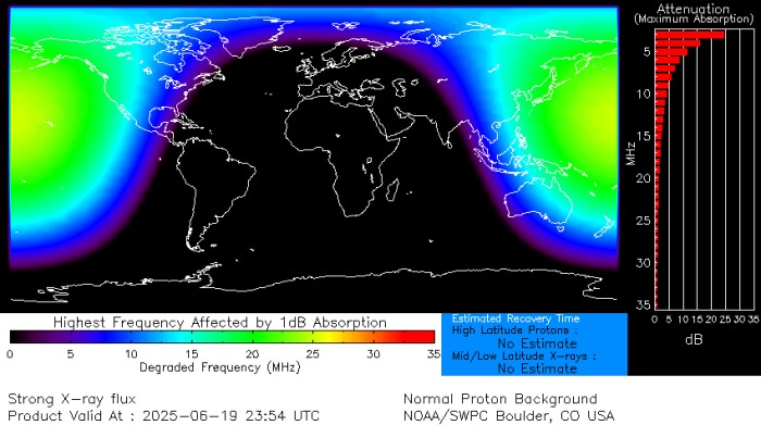 Над Тихим океаном сталися збої короткохвильового радіо. Інфографіка: Центр прогнозування космічної погоди NOAA