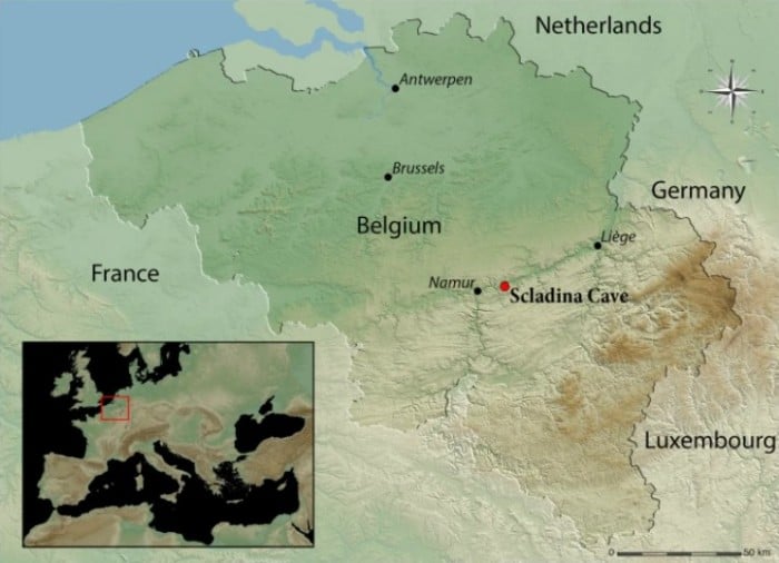 Розташування печери Складіна, карта: Scientific Reports