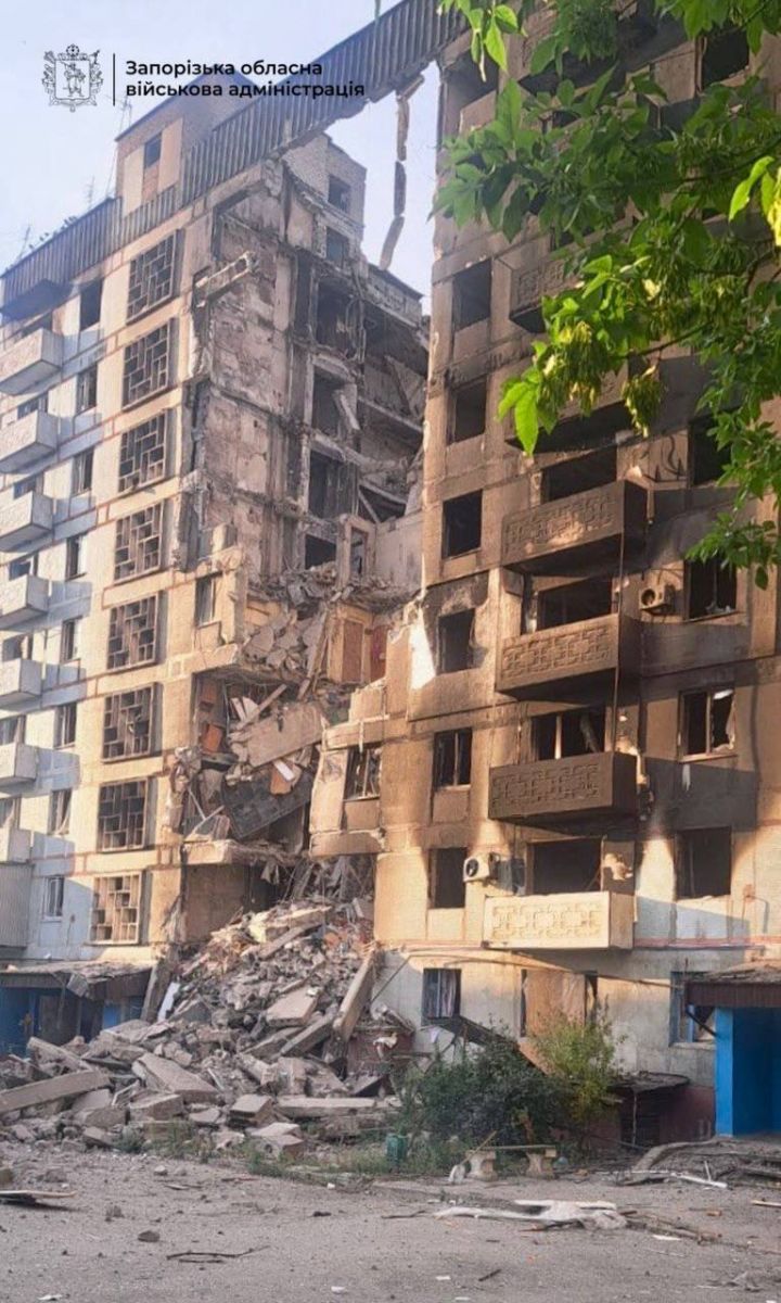 Російські дрони та КАБи атакували Запорізьку область. Фото: ОВА