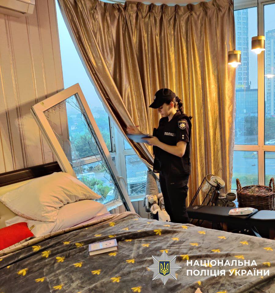 рф вдарила по Києву «Шахедами». Фото: НПУ