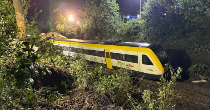 В Германии пассажирский поезд сошел с рельсов. Фото: dpa