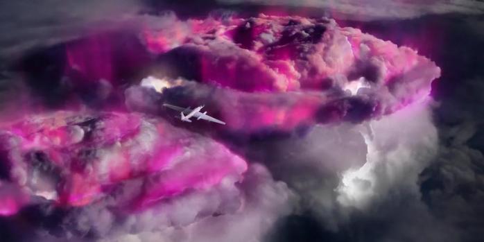 Художественное изображение разведывательного самолета NASA, несущего приборы для регистрации фиолетовых вспышек гамма-излучения в грозовых облаках. Источник: NASA/ALOFT team.All Rights Reserved