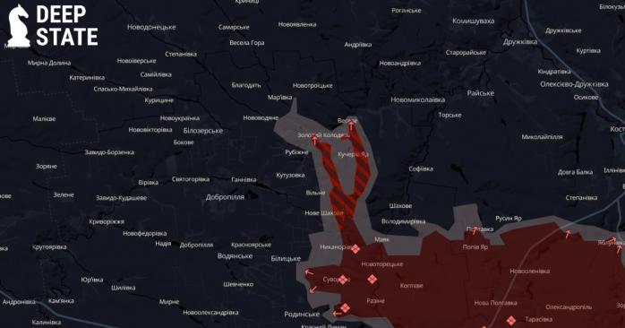 Прорыв россиян возле Доброполья. Карта: DeepState