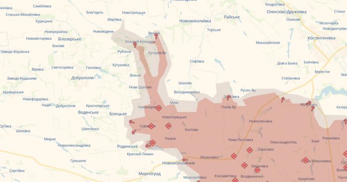Российские ДРГ проникли в четыре села на Покровском направлении. Карта: DeepState
