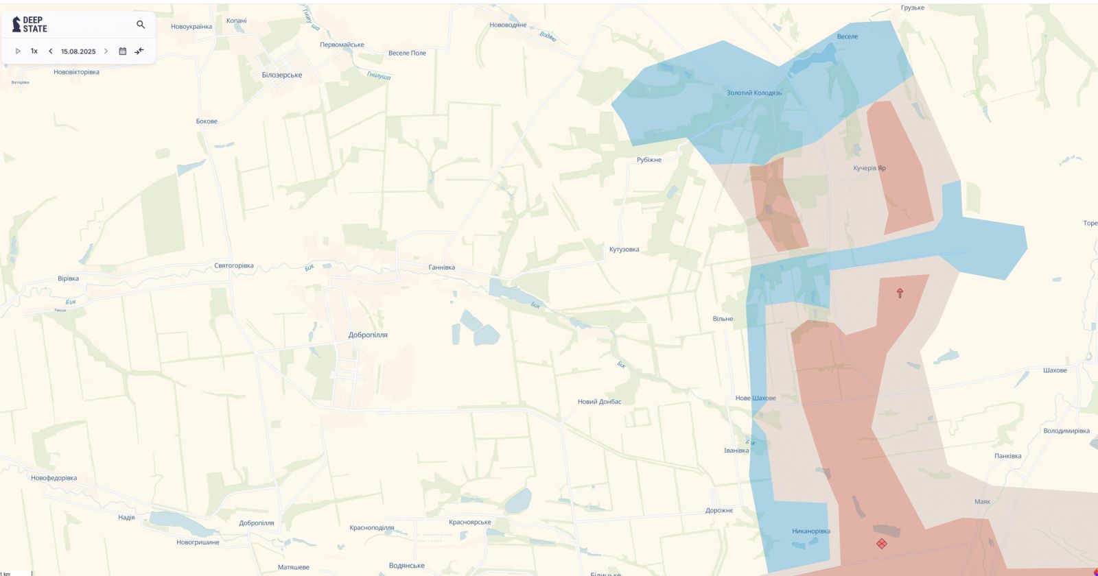 Сили оборони України відкинули росіян у районі Добропілля. Карта: DeepState