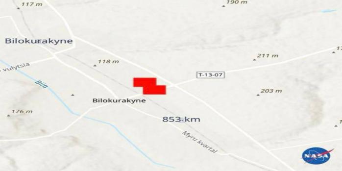 Пожар в районе Белокуракино, фото: FIRMS