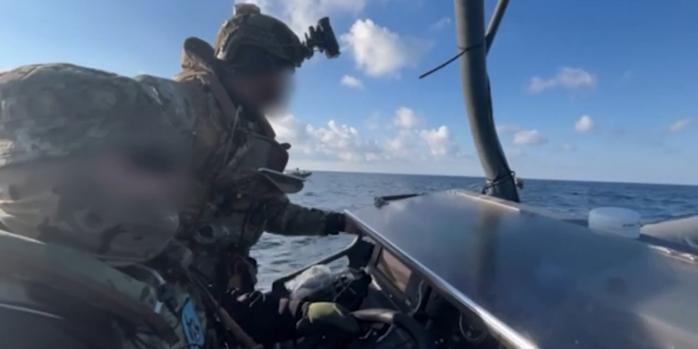 Во время спецоперации ГУР в Черном море, видео скриншот