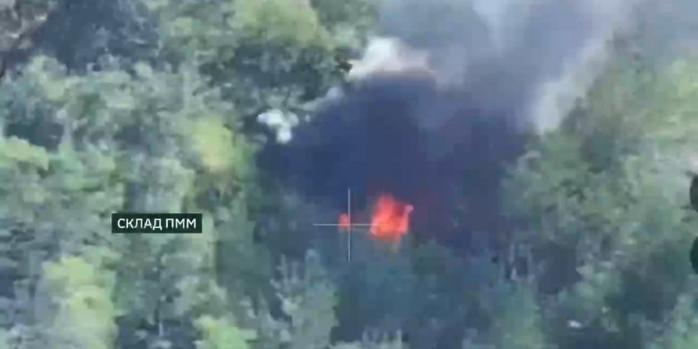 Поражение позиций российских захватчиков, скриншот видео