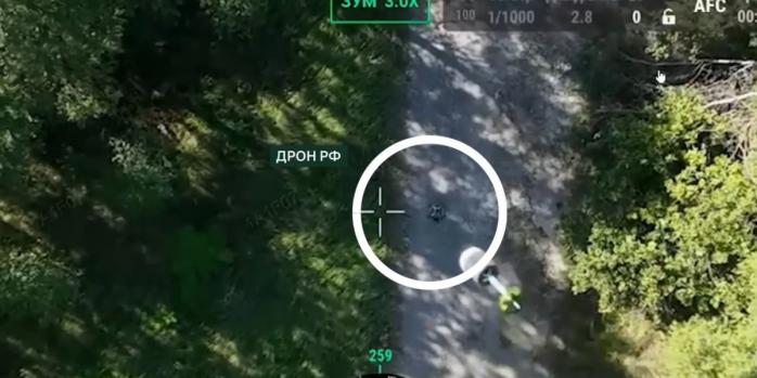 Уничтожение русского дрона, скриншот видео