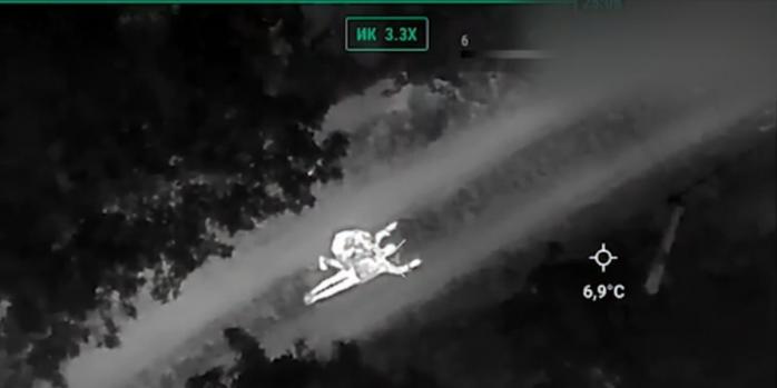 С помощью дрона взяли в плен российского захватчика, скриншот видео