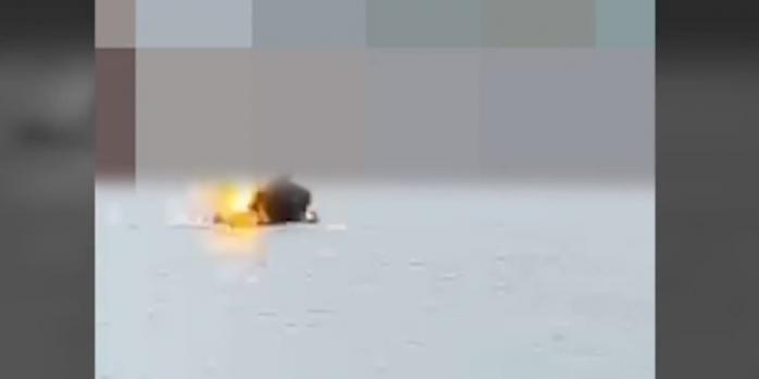 Уничтожение обнаруженной возле Одесской области мины, скриншот видео