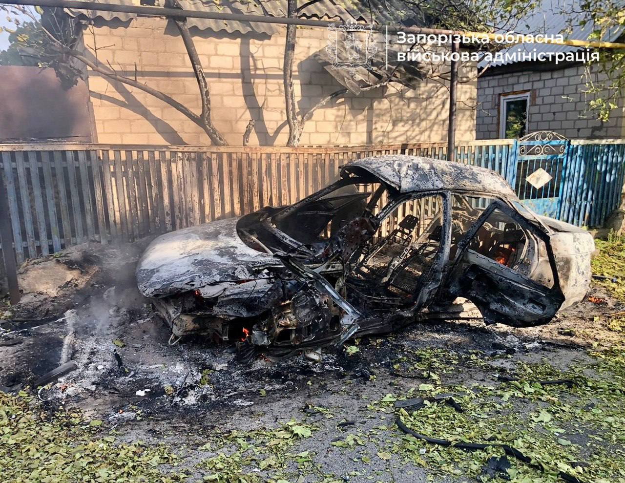 Наслідки обстрілу на Запоріжжі. Фото: ОВА