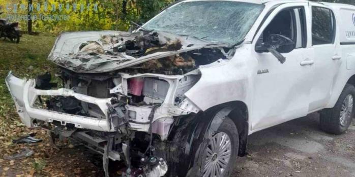 Наслідки удару російського дрона у Білопіллі, фото: АТ «Сумиобленерго»