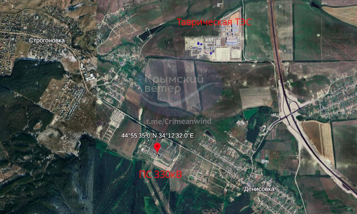 Дрони вдарили по підстанції «Сімферополь». Фото: «Кримський вітер»