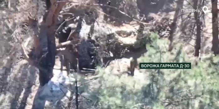 Уничтожение артиллерии российских захватчиков, скриншот видео