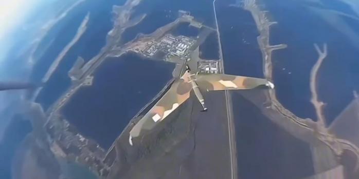 Уничтожение российского беспилотника, скриншот видео