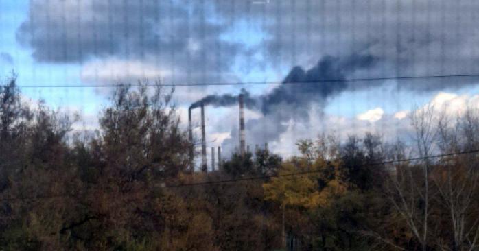 Задымление в районе Луганской ТЭС. Фото:
