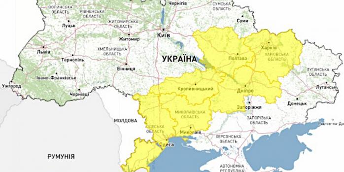 В Украине ожидается ухудшение погодных условий, карта: Укргидрометцентр