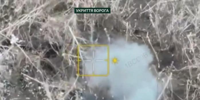 Уничтожение укрытий российских захватчиков, скриншот видео