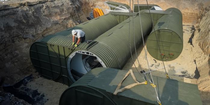 Первое модульное подземное укрытие установили в Киевской области, фото: Министерство развития общин и территорий Украины