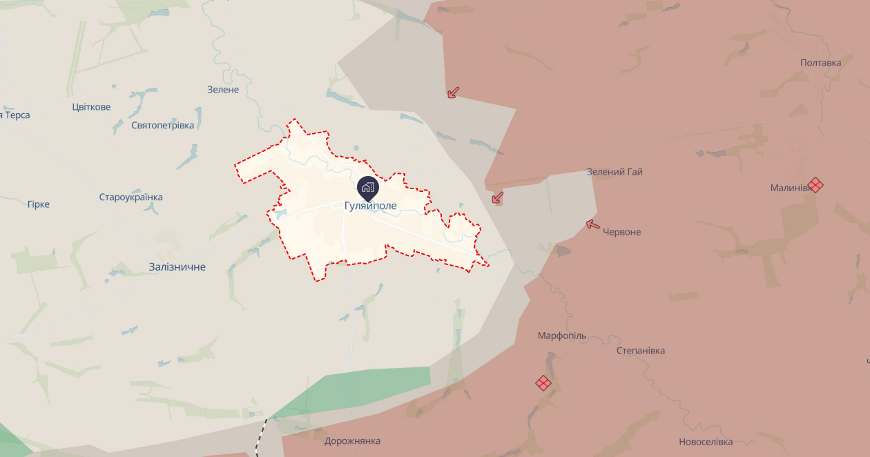 Ситуація в районі Гуляйполя. Карта: DeepState