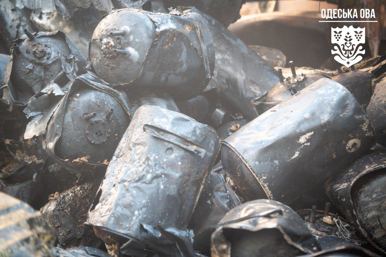 Знищений росіянами склад. Фото: Одеська ОВА