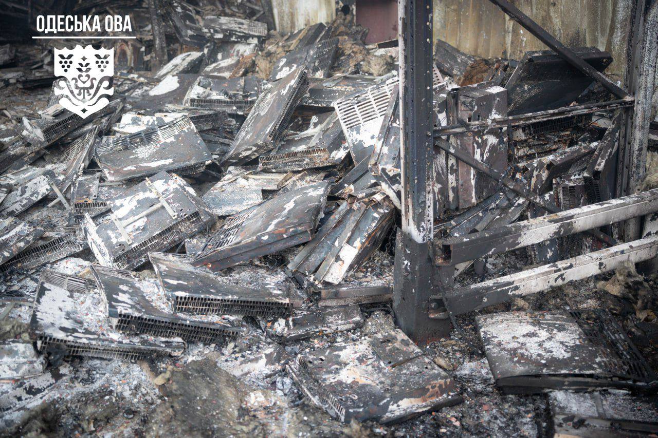 Знищений росіянами склад. Фото: Одеська ОВА