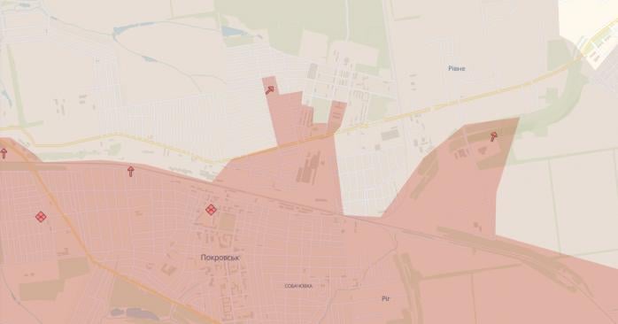 Російська армія просунулася в Покровську та ще трьох населених пунктах. Карта: DeepState