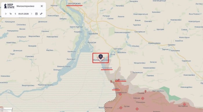 Зона бойових дій на Запорізькому напрямку, інфографіка: DeepState