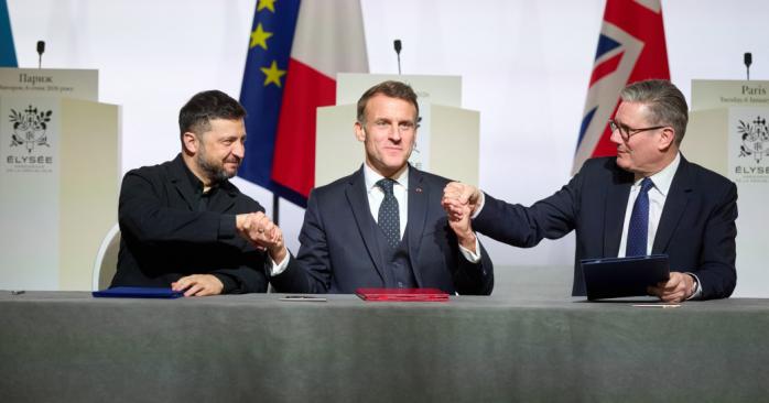 Україна, Велика Британія та Франція підписали декларацію про розгортання багатонаціональних сил в Україні. Фото: ОП
