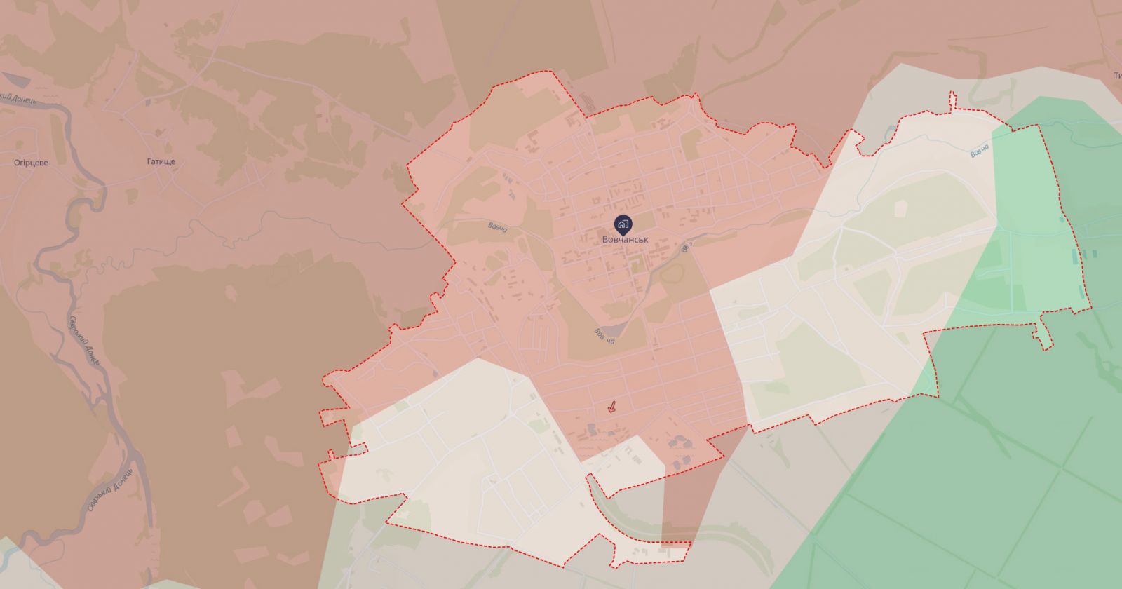 Ситуація у Вовчанську. Карта: DeepState