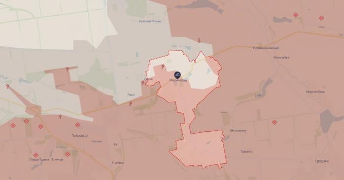 В центре города Мирноград уже продолжаются стрелковые бои. Фото: