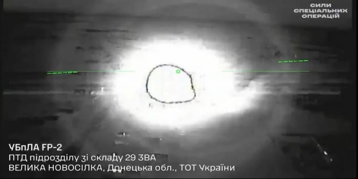 Знищення ворожих цілей на ТОТ, скріншот відео