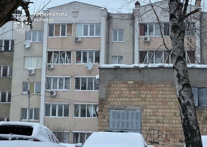 Наслідки російської атаки на Київ 5 лютого, фото: Київська міська прокуратура