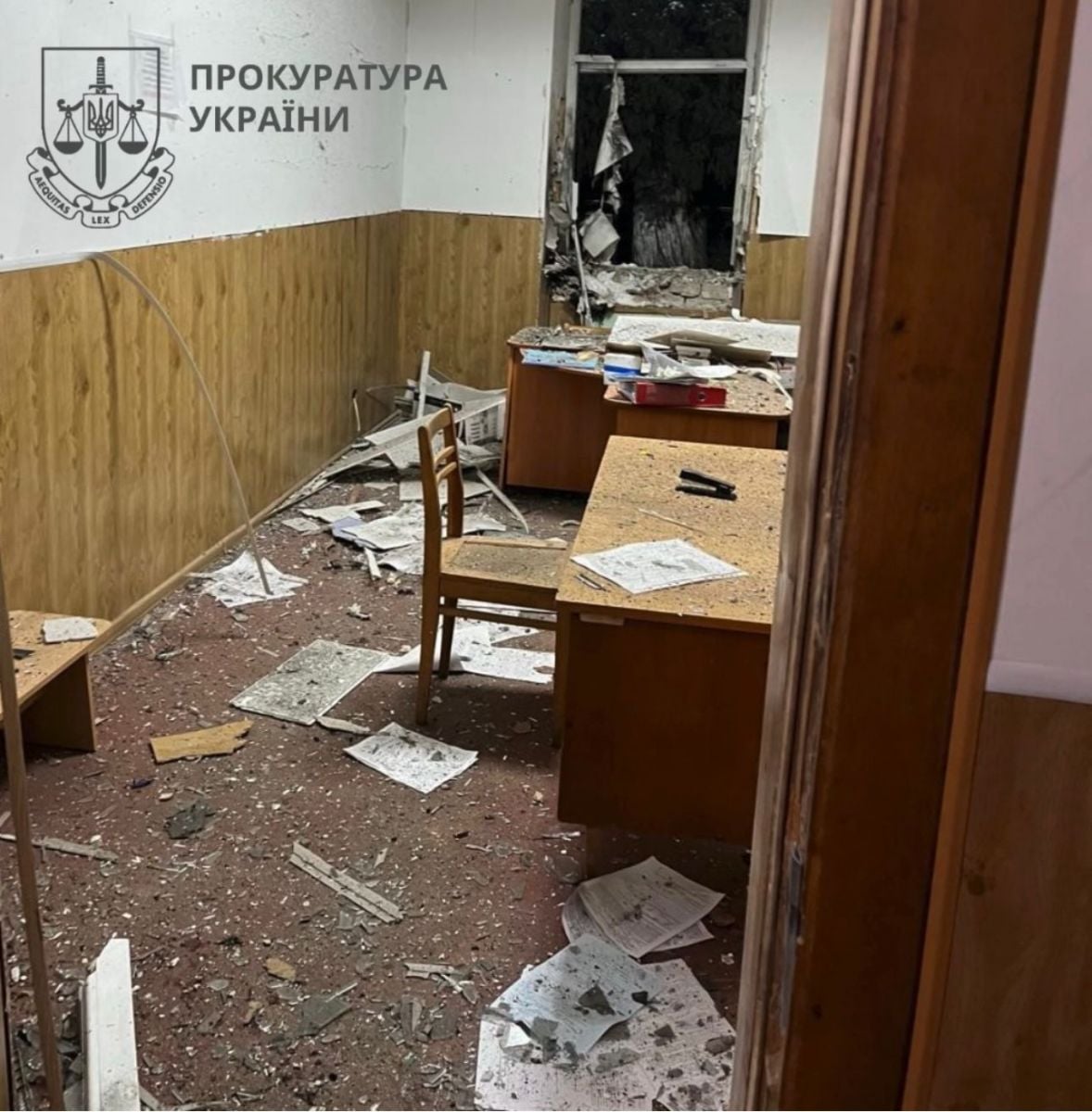 Вибух у будівлі ТЦК. Фото: прокуратура