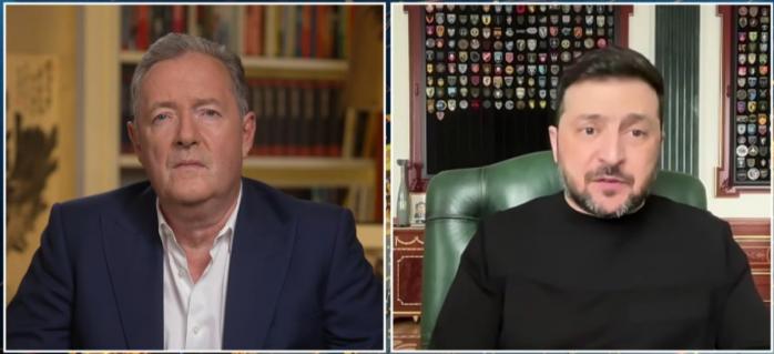 Пірс Морган та Володимир Зеленський, скріншот відео