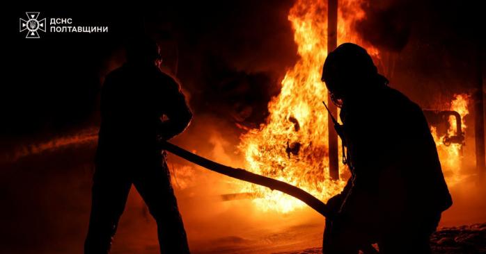 Армія РФ обстріляла підприємство на Полтавщині й знеструмила 20 тис. споживачів. Фото: ДСНС